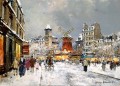 AB moulin rouge à la pigalle sous la neige Paris